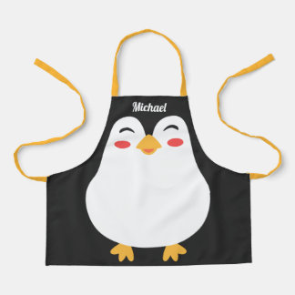 Delantal Cara de pingüino suave para los niños con impresió