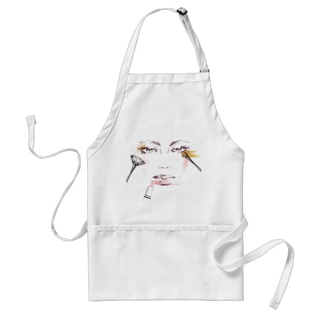 Delantal Cara del maquillaje de la acuarela (Frente)