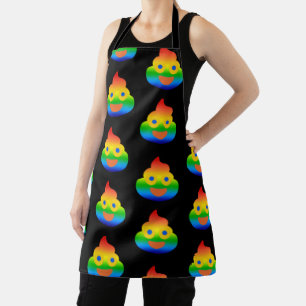 Delantal Cara sonriente de color arcoíris de Emoji de caca