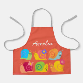 Delantal Caracoles pequeños coloridos arte o cocina