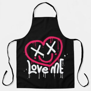 Delantal carácter cardíaco con ojos muertos y sonrisa pulve
