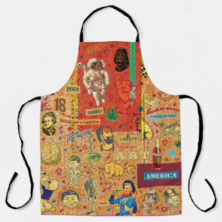 Delantal Carácter Collage-1 Apron de impresión general