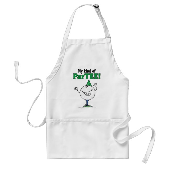 Delantal ¡Carácter de bola de golf ParTEE! (Frente)