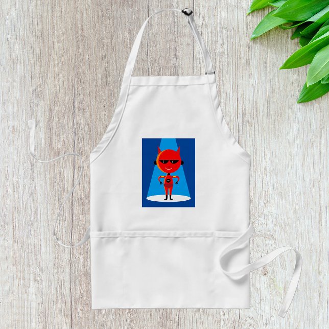 Delantal Carácter de superhéroe malvado negrita rojo y azul (Subido por el creador)
