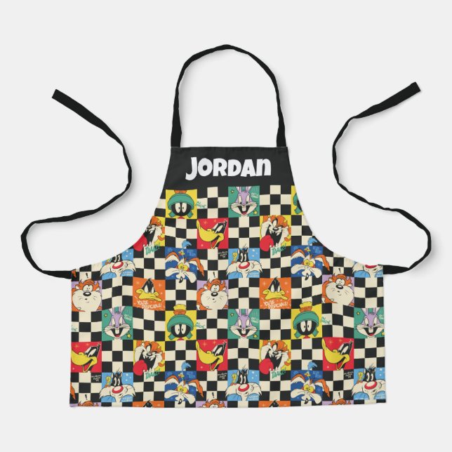 Delantal Caracteres LOONEY TUNES™ en negro y blanco (Anverso)