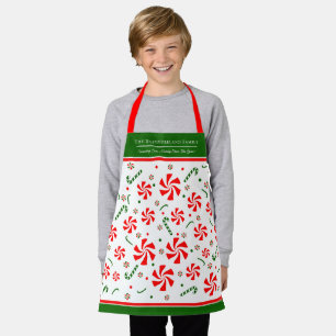 Delantal Caramelo de menta personalizado de Navidad