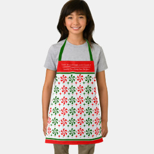 Delantal Caramelo de menta personalizado de Navidad