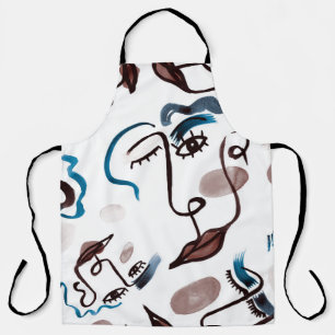 Delantal Caras de arte pop: acuarela abstracta.
