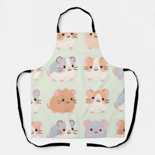 Delantal Caras de Hámster Lindas Patrón Pastel Kawaii