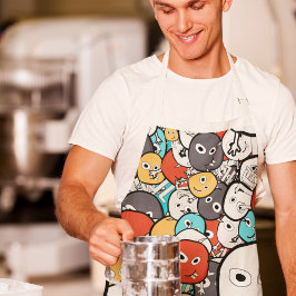 Delantal Caras de montura de Doodle multicolor