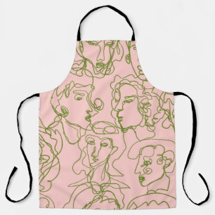 Delantal Caras femeninas abstractas contemporáneas. E minim