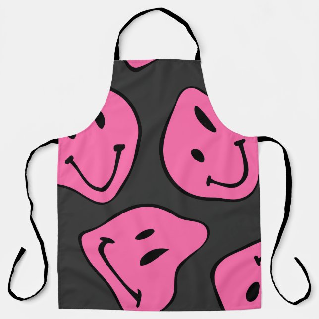 Delantal Caras hipster psicodélicas, diseño impecable. (Anverso)