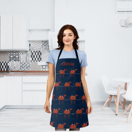 Delantal Caravana de camello con nombre personalizado en az