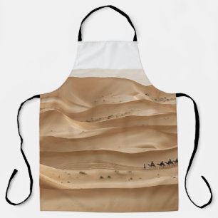 Delantal Caravana de camellos, puesta de sol del Sáhara, Ma