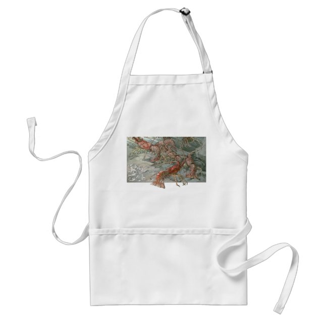 Delantal Cardumen de Langostas en el Océano, Arte Antiguo N (Frente)