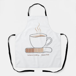 Delantal Carga de Cafeína - Arte de Línea de Café Divertido