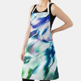 Delantal Cargado de mancha mate metalizado, verde a azul de