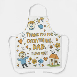 Delantal Caricatura de "Gracias papá" Arte