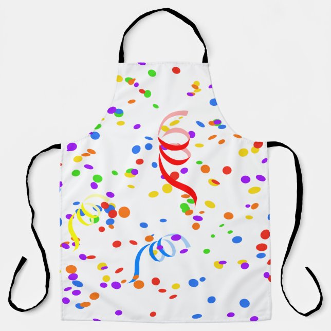 Delantal Carnaval de fiesta de Confetti streamer (Anverso)