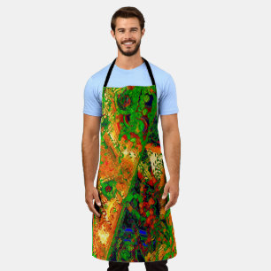 Delantal Carnaval o máscara fiesta de pinturas, verde y nar