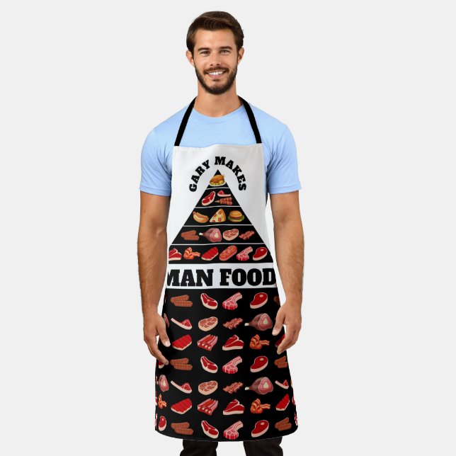 Delantal Carne de alimento para hombre parrilladas personal (Gastado)
