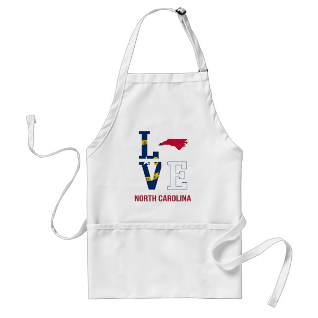 Delantal Carolina del Norte Amor Estatal de Estados Unidos (Frente)