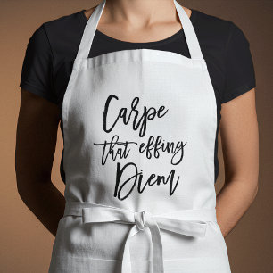 Delantal Carpe Aquel Effing Diem Hand Lettered Cote