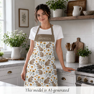 Delantal Carpincho Floral Personalizado