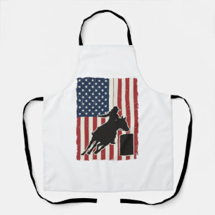 Delantal Carrera de Barriles Bandera Americana Diseño Vecto