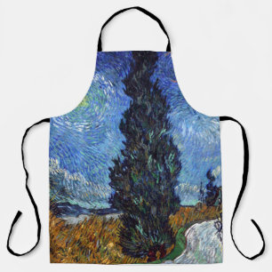 Delantal Carretera con Cipreses Impresionismo Van Gogh