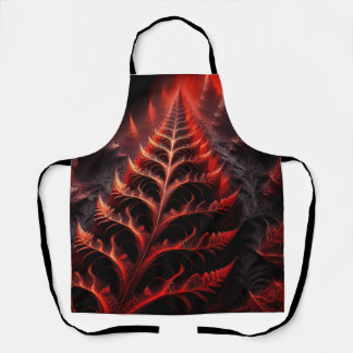 Delantal Carretera Fractal De Mandelbrot Negra Y Roja Al In