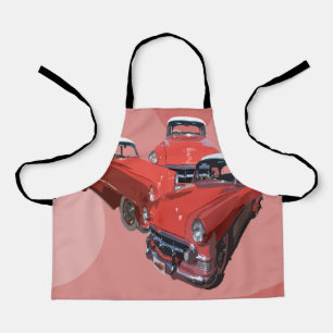 Delantal Carros blancos rojos clásicos, Apron de impresión