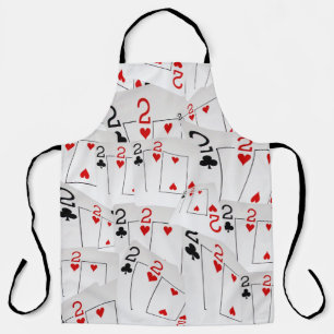 Delantal Cartas de juego con dos capas, Apron de impresión