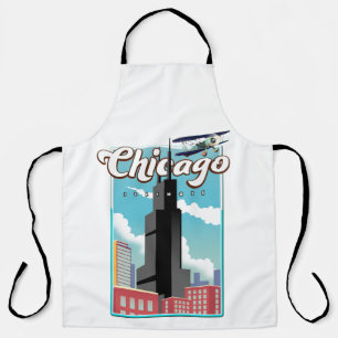 Delantal Cartel de viaje de Chicago Illinois EE. UU.