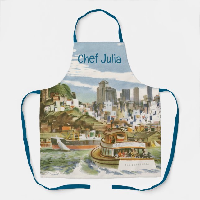 Delantal Cartel de viaje de la bahía de San Francisco (Anverso)