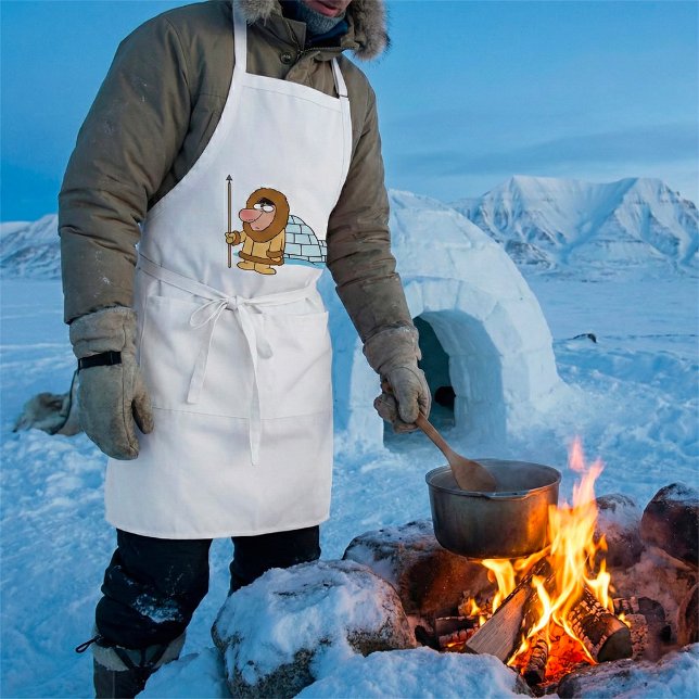 Delantal Cartoon Inuit Eskimo with Spear and Igloo (Subido por el creador)