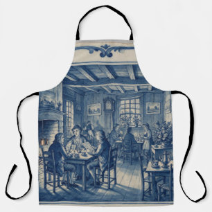 Delantal Casa de café Connecticut 1700’s Delft Azul Arte