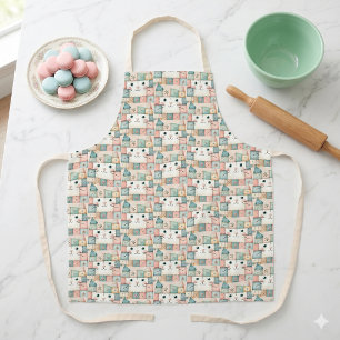 Delantal Casa de gatito pastel de falso patchwork