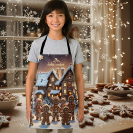 Delantal Casa de pan de jengibre y familia de pan de jengib