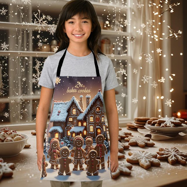 Delantal Casa de pan de jengibre y familia de pan de jengib (Subido por el creador)