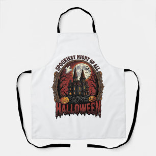 Delantal Casa Embrujada Halloween Grabado Antiguo Camiseta