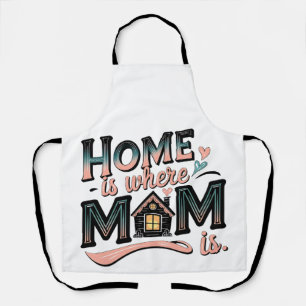 Delantal Casa es donde está mamá, regalo del Día de la Madr
