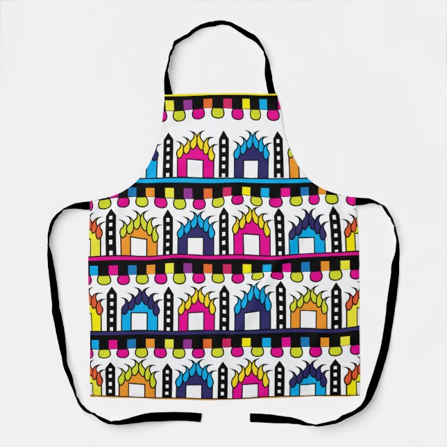 Delantal Casas coloridas modernas (Anverso)