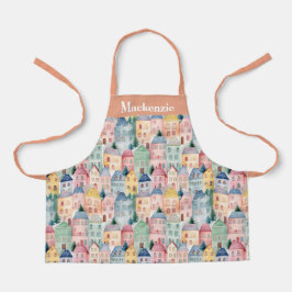 Delantal Casas de la ciudad personalizadas para niños dulce