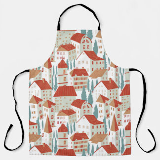 Delantal Casas de pueblo ricas: Ilustracion sin mar
