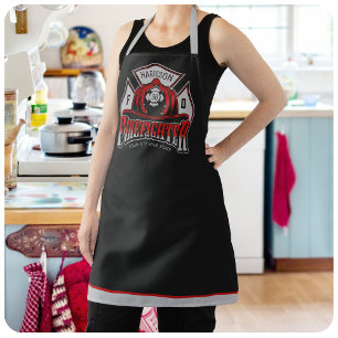 Delantal Casco de Bombero de Fuego Personalizado NOMBRE Res