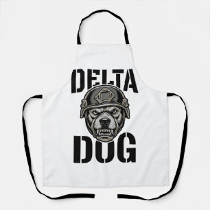 Delantal Casco de Bulldog Delta Dog Diseño de Grabado Vinta