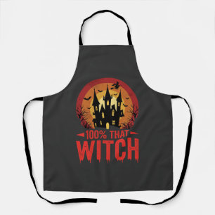 Delantal Castillo de Halloween de Esa Bruja 100%