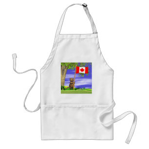 Delantal Castor y bandera canadienses