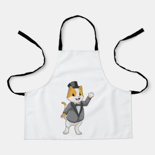 Delantal Cat as Groom con cinta de opciones